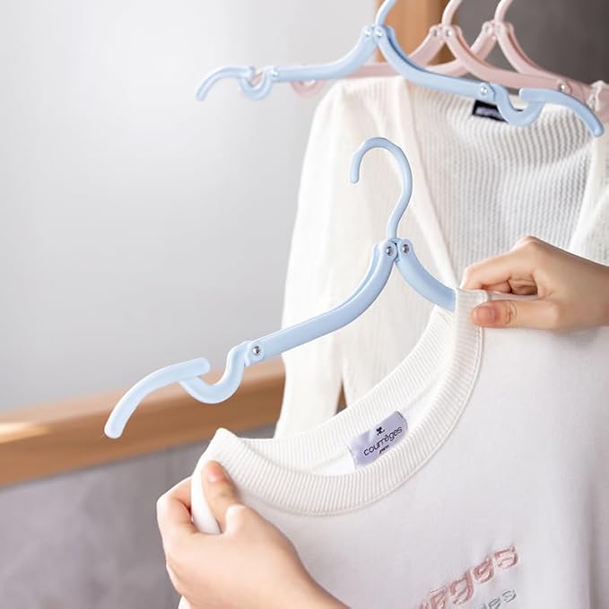 10 Pieces Travel Hangers Travel Accessories Portable Folding Clothes Drying Rack for Traveling(Colorful)