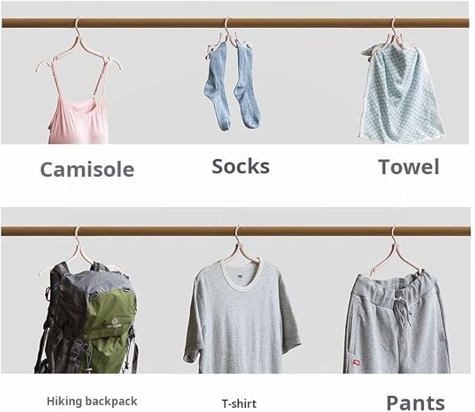 10 Pieces Travel Hangers Travel Accessories Portable Folding Clothes Drying Rack for Traveling(Colorful)
