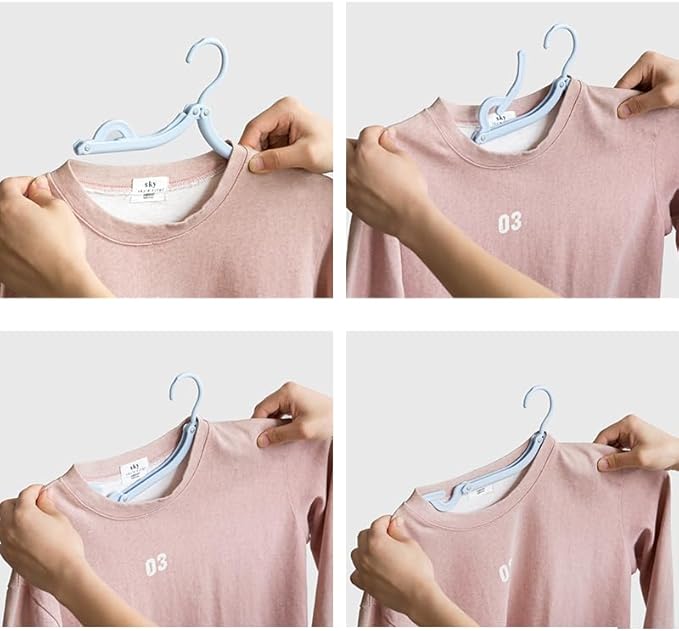 10 Pieces Travel Hangers Travel Accessories Portable Folding Clothes Drying Rack for Traveling(Colorful)
