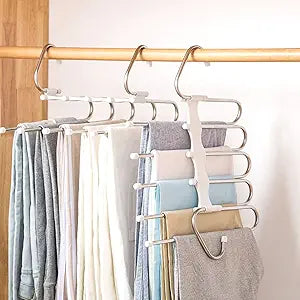 Pants Hangers 2 Pack Space Saving Metal Closet Organizer,Clothes Pants Hangers,Anti-Slip Design,Closet Organizers and Storage for Pants Jeans Skirts Scarf Legging