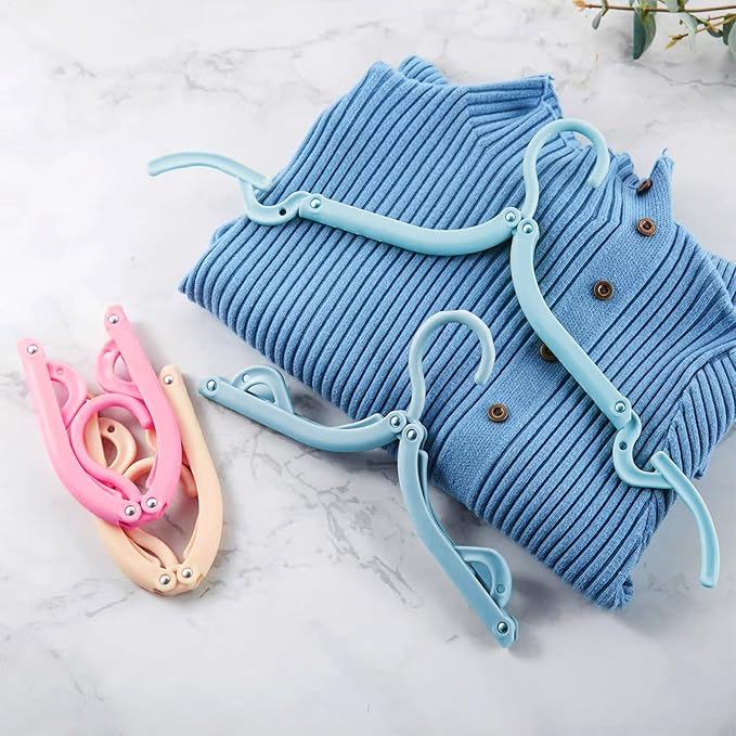 12 Pcs Travel Hangers,Portable Folding Clothes Hangers ,Clothes Drying Rack for Home and Travel (3 Color)