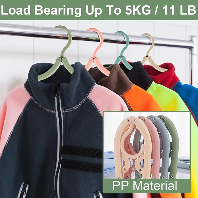 20 Pcs Foldable Travel Hangers for Suitcase, Portable Clothes Foldable Hanger for Travel, Retractable Clothes Hanger Drying Rack