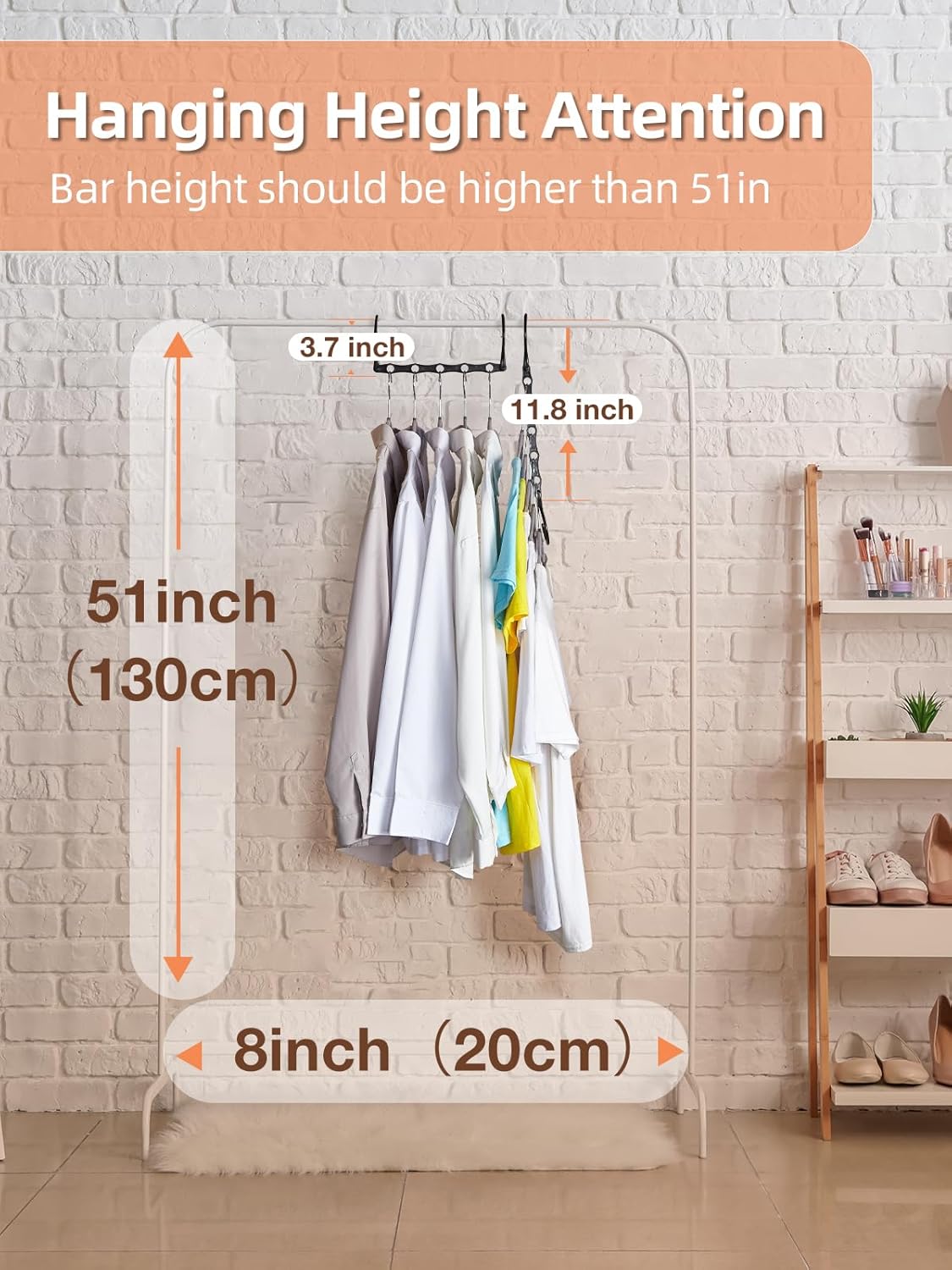 Space Saving Hangers 10 Pack, Premium Smart Hanger Hooks, Sturdy Cascading Hangers with 5 Holes for Heavy Clothes, Closet Organizers and Storage, College Dorm Room Essentials