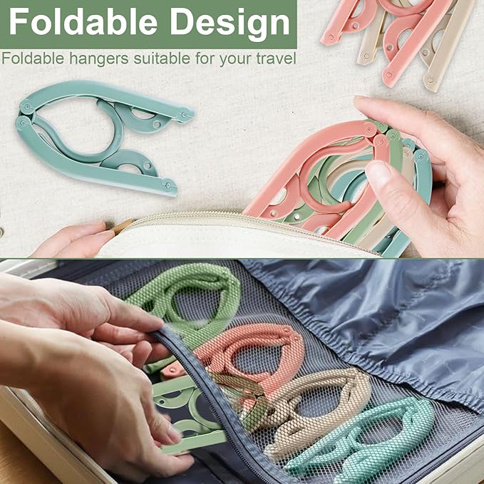 20 Pcs Foldable Travel Hangers for Suitcase, Portable Clothes Foldable Hanger for Travel, Retractable Clothes Hanger Drying Rack
