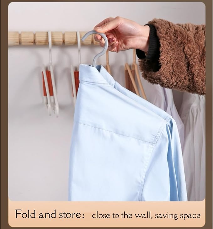 8 Pcs Foldable Hangers, Plastic Collapsible Hangers, Portable Folding Clothes Hanger, Foldable Travel Hangers, Foldable Hangers for Travel, Cruise, Home, Bedroom, Dorm (White)