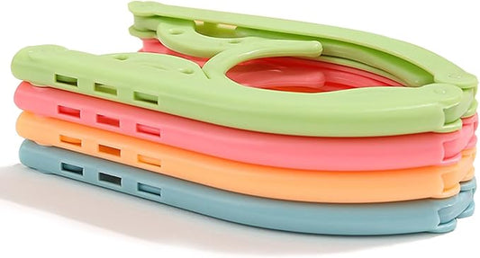 12Pcs Travel Hangers Foldable Portable Plastic Hangers Folding Clothes Hangers Space Saving Clothes Hangers for Business Trip Travel