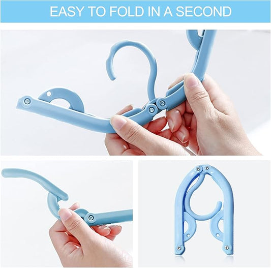 12 Pcs Travel Hangers,Portable Folding Clothes Hangers ，Clothes Drying Rack for Home and Travel （3 Color）