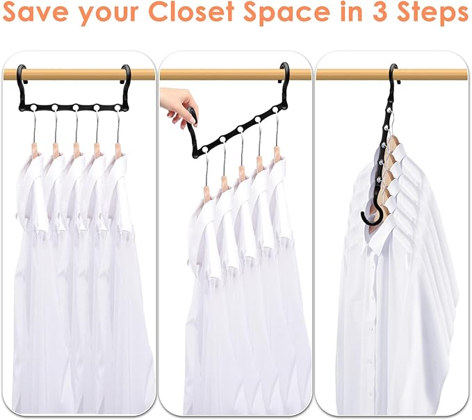 Closet Organizers and Storage, Sturdy Space Saving Hanger for Heavy Clothes, Upgraded Cascading Hangers, Magic Closet Organization Clothes Hangers, College Dorm Room Essentials for Girls, 8 Pack