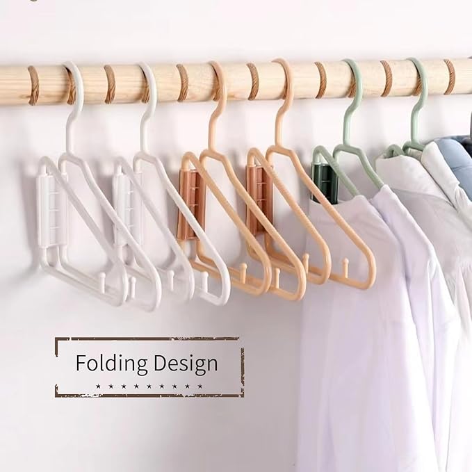 8 Pcs Foldable Hangers, Plastic Collapsible Hangers, Portable Folding Clothes Hanger, Foldable Travel Hangers, Foldable Hangers for Travel, Cruise, Home, Bedroom, Dorm (White)
