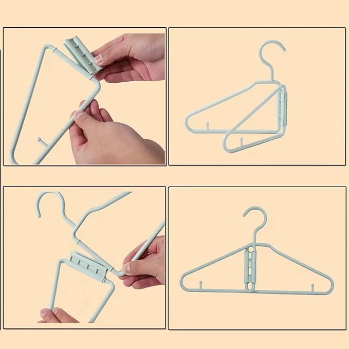 8 Pcs Foldable Hangers, Plastic Collapsible Hangers, Portable Folding Clothes Hanger, Foldable Travel Hangers, Foldable Hangers for Travel, Cruise, Home, Bedroom, Dorm (White)