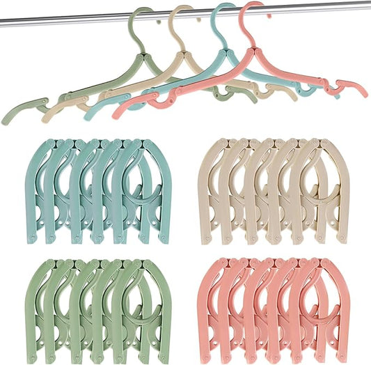 20 Pcs Foldable Travel Hangers for Suitcase, Portable Clothes Foldable Hanger for Travel, Retractable Clothes Hanger Drying Rack