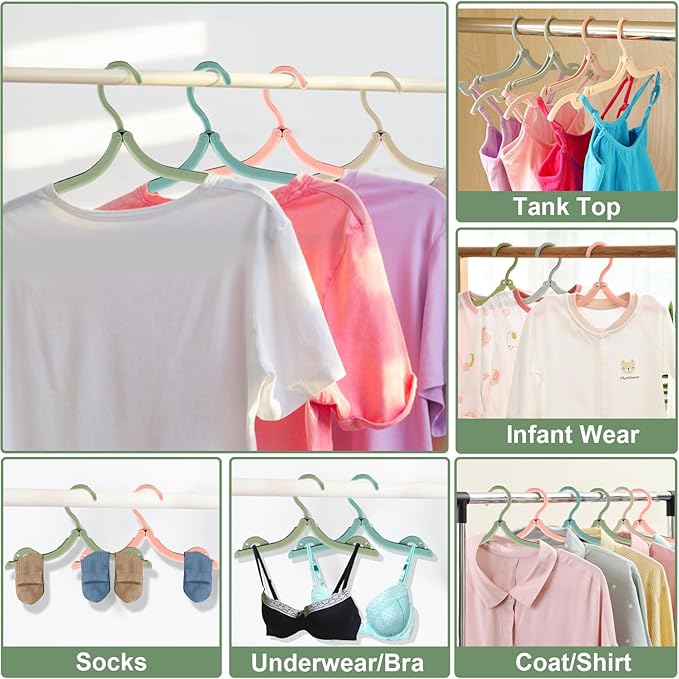20 Pcs Foldable Travel Hangers for Suitcase, Portable Clothes Foldable Hanger for Travel, Retractable Clothes Hanger Drying Rack