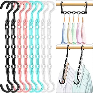 Closet Organizers and Storage, Sturdy Space Saving Hanger for Heavy Clothes, Upgraded Cascading Hangers, Magic Closet Organization Clothes Hangers, College Dorm Room Essentials for Girls, 8 Pack