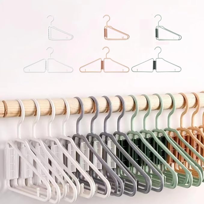8 Pcs Foldable Hangers, Plastic Collapsible Hangers, Portable Folding Clothes Hanger, Foldable Travel Hangers, Foldable Hangers for Travel, Cruise, Home, Bedroom, Dorm (White)